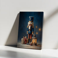 Nutcracker Soldier Wall Art, Vintage Christmas Nutcracker Canvas Print, Holiday Nutcracker Canvas Decor, Festive Xmas Wall Canvas