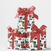 Ugly Sweater Dog Gift Wrap, Bernese Mountain Dog Christmas Wrapping Paper, Festive Berner Wrapping Paper, Holiday Pet Lover Gift Wrap