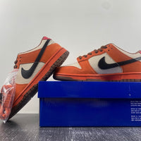 Low Top Sneakers, Orange White Colorway, Lace Up Design, Casual Gift for Sneaker Fans