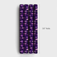 Watercolor Xmas Tree Gift Wrap, Purple and Gold Christmas Tree Wrapping Paper, Elegant Starry Gift Wrap, Holiday Present Wrapping Paper