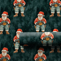 Blue Collar DIY Santa Gift Wrap, Handyman Santa Wrapping Paper, Tool Belt Carpenter Christmas Wrapping Paper, Builder Holiday Present Paper