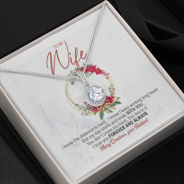 Long Distance Relationship Necklace, Eternal Hope Necklace for Wife, Christmas Present Husband to Wife Necklace, Romantic Pen