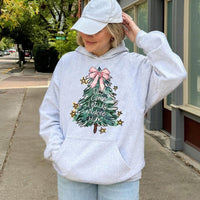 Coquette Christmas Tree Hoodie, Oh Come Let Us Adore Him Hoodie, Religious Christian Sweatshirt, Faith Holiday Hoodie, Xmas Present for Her