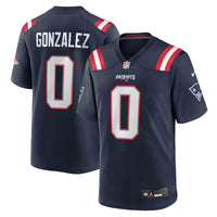 New England Patriots Christian Gonzalez Navy Team Game Jersey