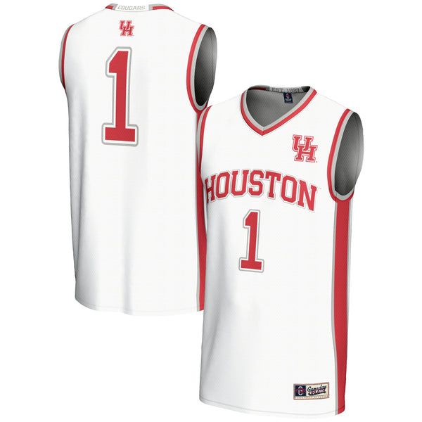 #1 Houston Cougars Lightweight Basketball Jersey - White