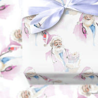 Nurse Healthcare Hero Gift Wrap, Doctor Santa Wrapping Paper, Medical Santa Claus Wrapping Paper, Hospital Worker Christmas Wrapping Paper
