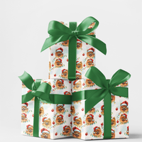 Adorable Santa Dog Gift Wrap, Pomeranian Christmas Wrapping Paper, Festive Puppy Wrapping Paper, Holiday Pet Lover Gift Wrap, Pom Present Paper
