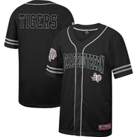 Texas Southern Tigers Free Spirited Mesh Button-Up Baseball Jersey - Black