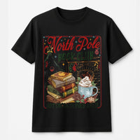 Festive Christmas Reading Graphic Tee, North Pole Book Club Shirt, Comfy Holiday Bookish T-Shirt, Adorable Xmas Reader Shirt, Present for Book Lover