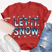 Snowflake Winter T-Shirt, Let It Snow Christmas Shirt, Retro Holiday Graphic Tee, Comfy Xmas Shirt, Christmas Present for Women and Men