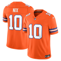 Denver Broncos Bo Nix Orange Alternate Mile High Collection 1977 Throwback Stitched Limited Jersey