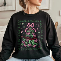 Aesthetic Bow Holiday Sweater, Coquette Christmas Tree Sweatshirt, Adorable Xmas Tree Crewneck, Trendy Holiday Pullover, Christmas Present for Her