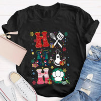 Lunch Lady Snowflake Holiday T-Shirt, School Lunch Lady Christmas Shirt, Cafeteria Staff Xmas Tee, Adorable Lunch Lady Christmas Present
