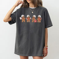 Adorable Holiday Medical Graphic Tee, Gingerbread Nurse Christmas T-Shirt, Hospital RN Xmas Shirt, Nursing Student Top, Healthcare Nurse Present
