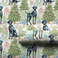 Watercolor Dog Gift Wrap, Black Labrador Christmas Wrapping Paper, Adorable Lab Holiday Wrapping Paper, Dog Lover Christmas Wrapping Paper Roll