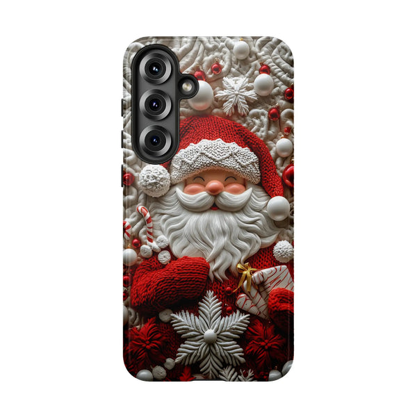3D Sculpted Clay Samsung Tough Case, Santa Claus Phone Case, Festive Christmas Holiday Phone Cover, Adorable Santa Christmas 