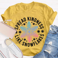 Christmas Kindness Graphic T-Shirt, Spread Kindness Like Snowflakes Shirt, Festive Winter Holiday Tee, Positive Teacher Christmas Present