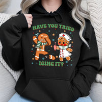 Humorous Gingerbread Christmas Sweatshirt, Have You Tried Icing It Nurse Hoodie, RN Medical Holiday Pullover, Hospital Staff Nurse Present