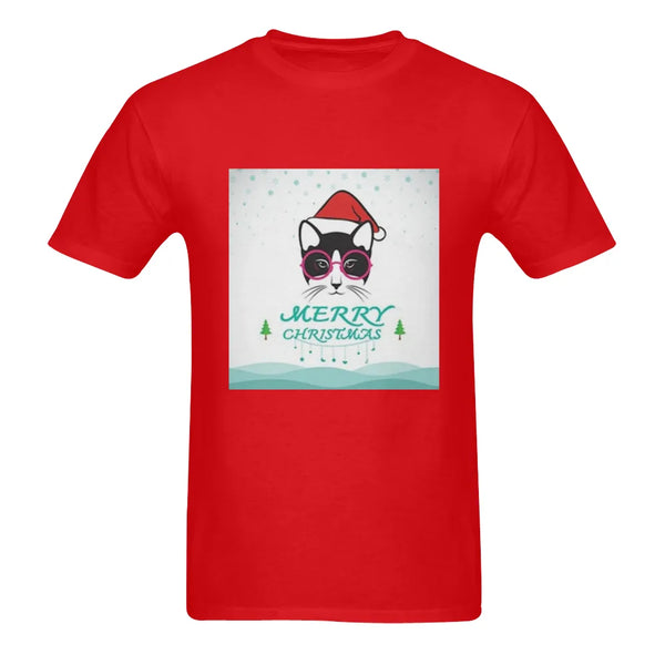Santa Hat Kitty Shirt, Christmas Cat T-Shirt, Adorable Holiday Cat Tee, Humorous Xmas Graphic T-Shirt, Winter Cat Lover Prese