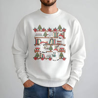 Adorable Bookish Christmas Crewneck, Christmas Ghost Bookshelf Sweatshirt, Reading Ghost Holiday Sweatshirt, Book Lover Christmas Present