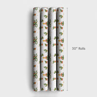 Desert Cactus Gift Wrap, Southwestern Christmas Wrapping Paper, Watercolor Tree Gift Wrapping Paper, Holiday Present Wrap, Xmas Present Paper
