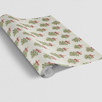 Botanical Holiday Gift Wrap, Mistletoe Christmas Wrapping Paper, Festive Greenery Wrapping Paper, Winter Season Gift Wrap Roll for Family