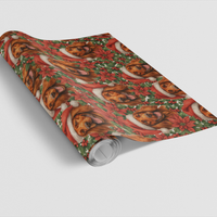Festive Red Dog Holiday Gift Wrap, Irish Setter Christmas Wrapping Paper, Winter Holly Dog Wrapping Paper Roll, Xmas Dog Lover Gift Wrap