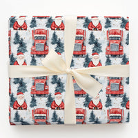 Big Rig Christmas Gift Wrap, Red Semi Truck Santa Wrapping Paper, Trucker Holiday Wrapping Paper, Winter Big Rig Festive Gift Wrap