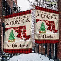 All Hearts Come Home Holiday Flag, Maryland Christmas Garden Flag, Buffalo Plaid State Map Flag, Double-Sided MD Winter Decor Present