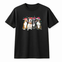 Santa Hat Dog Graphic Tee, Pit Bull Christmas T-Shirt, Festive Pitbull Holiday Shirt, Adorable Dog Lover Christmas Graphic T-Shirt Present