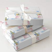 Watercolor New York City Skyline Gift Wrap, NYC Snow Globe Christmas Wrapping Paper, Winter Holiday Wrapping Paper Roll