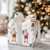 Humorous Sports Christmas Gift Wrap, Pickleball Santa Wrapping Paper, Santa Pickleball Player Wrapping Paper, Holiday Gift Wrapping Paper