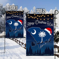 Double-Sided Palmetto Tree Santa Hat Yard Flag, South Carolina Merry Christmas Y'all Garden Flag, Southern Holiday Lawn Flag