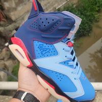 High Top Sneakers, Blue Red Colorway, Lace Up Design, Casual Gift for Sneaker Fans