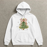 Pink Bow Aesthetic Hoodie, Coquette Christmas Tree Hoodie, Adorable Girly Xmas Tree Hoodie, Pastel Holiday Pullover, Winter Present for Her