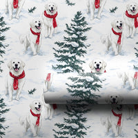 Winter Dog Christmas Gift Wrap, Golden Retriever Wrapping Paper, Adorable Golden Retriever Present Paper, Holiday Dog Lover Christmas Wrap Roll