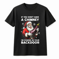 Dirty Christmas Adult Humor Graphic Tee, Humorous Naughty Santa Eggplant T-Shirt, Sarcastic Rude Xmas Shirt, Gag Present for Men and Women