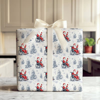 Waving Santa Claus Gift Wrap, Wheelchair Santa Wrapping Paper, Watercolor Inclusive Christmas Wrapping Paper, Adaptive Holiday Gift Wrap