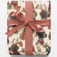 GSP Christmas Dog Gift Wrap, German Shorthaired Pointer Wrapping Paper, Mistletoe Holiday Wrapping Paper, Dog Lover Xmas Wrapping Paper