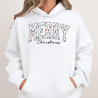 Retro Varsity Tree Sweatshirt, Merry Christmas Graphic Hoodie, Comfy Holiday Season Pullover, Winter Xmas Graphic Hoodie for Women Men