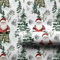 Military Soldier Holiday Gift Wrap, Camo Santa Christmas Wrapping Paper, Camouflage Santa Wrapping Paper, Veteran Present Wrapping Paper