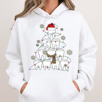 Adorable Tooth Dental Hygienist Hoodie, Dentist Christmas Tree Hoodie, Humorous Dental Assistant Holiday Hooded Sweatshirt, Xmas Pullover Hoodie