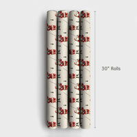 Fisherman Christmas Gift Wrap, Fishing Santa Wrapping Paper, Pine Tree Holiday Wrapping Paper, Outdoor Santa Present Wrap Roll