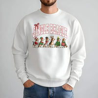 Humorous Christmas Beagle Sweater, Jingle Beagle Sweatshirt, Retro Holiday Dog Crewneck, Beagle Mom Pullover, Christmas Dog Lover Present