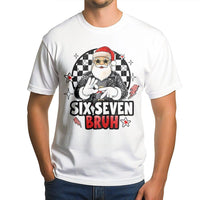 Humorous Rockstar Santa Holiday Tee, Six Seven Bruh Christmas T-Shirt, Viral Meme Graphic Shirt, Sarcastic Internet Humor Xmas T-Shirt