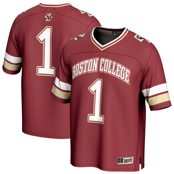 #1 Boston College Eagles Lightweight Collegiate Football Fashion Jersey - Maroon