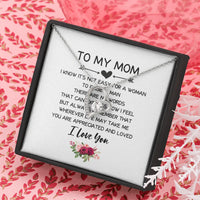 Forever Love CZ Heart Pendant, To My Mom Heart Necklace, Mother's Day Heart Necklace for Mom, Birthday Christmas Jewelry Present for Mother