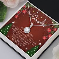 White Gold Over Stainless Steel Pendant Necklace, Eternal Hope Necklace for Daughter, Christmas Holiday Jewelry Present for Daughter from Dad