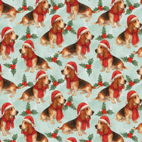 Basset Artesien Normand Gift Wrap, Basset Hound Christmas Wrapping Paper, Festive Holly Dog Present Paper, Dog Lover Holiday Wrapping Paper