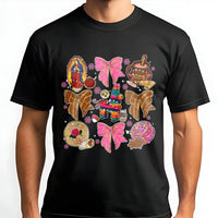 Piñata and Pan Dulce Holiday Graphic Tee, Mexican Christmas T-Shirt, Coquette Latina Festive Shirt, Feliz Navidad Cultural Foodie Tee, Present